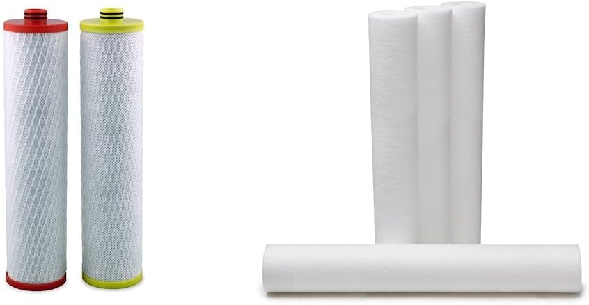 Aquasana Replacement Filter Cartridges (Stages 1 & 3) & Replacement 20-inch Sediment Pre-Filters for Whole House Water Filtration Systems - 4 Count - EQ-304-20