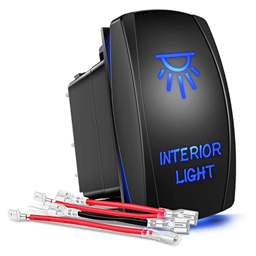 GOOACC Interior Light Rocker Switch LED Light Bar 5Pin Laser On Off LED Light 20A 12V 10A 24V Switch Jumper Wires Set for Jeep Boat Trucks,2 Years Warranty