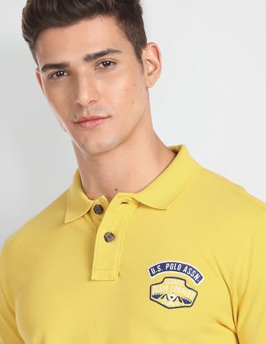 Image of U.S. Polo ASSN. Solid Slim Fit Polo T Shirts for Men - 100% Cotton, Half Sleeves Mens Tshirt