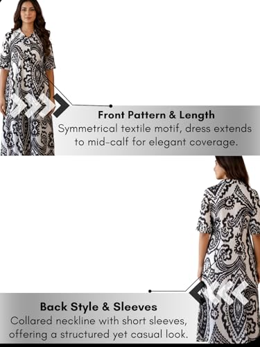Image of Leriya Fashion Summer Dress for Women | Short One Piece A-Line Midi Dress | Lightweight Vacation Wear & Daily Casual Outfit