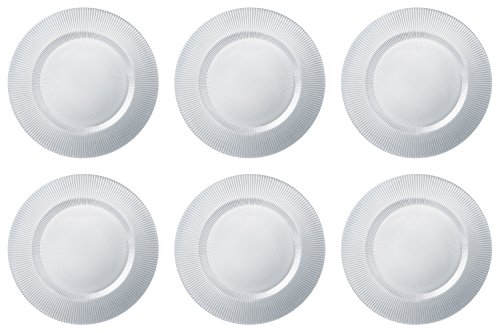 Juego de 6 Platos Redondos de Vidrio 33.8 cm miniatura 1
