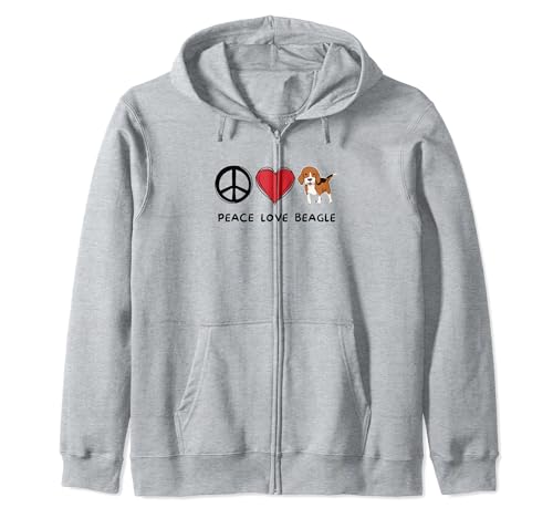 Peace, Love Beagle Dog Retro Carino Beagle Dog Lover Felpa con Cappuccio