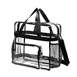 Etmury Sac Fourre Tout Transparent Clear Bag Approuvé par Le Stade, Sac Fourre Tout Transparent avec Bandoulière Réglable pour la Salle de Sport, le Travail, Les jeux Sportifs et les Concerts