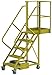Tri-Arc UCU500520246 U-Design Unsupported 5-Step 20-Inch Cantilever Industrial & Warehouse Rolling Ladder with Perforated Tread
