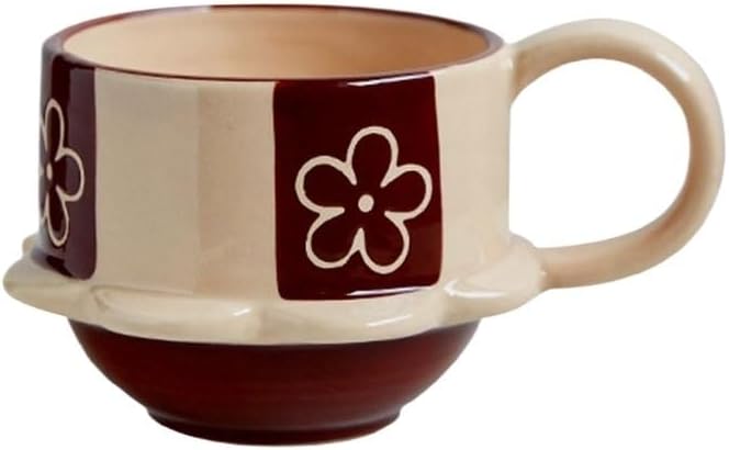 Colourful Floral Ceramic Cup for Home Use Dining Room Breakfast Milk Coffee Cups