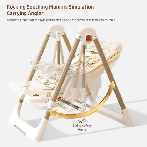 Image of StarAndDaisy Galaxy 2 in1 Rocking Baby High Chair for Boys and Girls Dining Chair 4 Level Reclining Position, Adjustable Height, Locking Wheels, 5 Point Safety Belt (Grey)