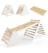 Triangle D'escalade Montessori En Bois Pour Enfants - Avec Rampe Et échelle, Pliable, Stable Jusqu'à 50 Kg - Pour Bébés Dès 1 An, Aire De Jeu D'intérieur