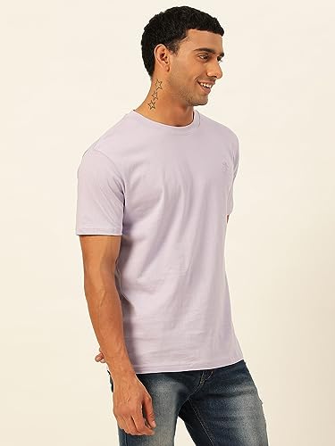 Image of Solid Soft Cloth Round Neck Cotton Relaxed Fit T Shirt