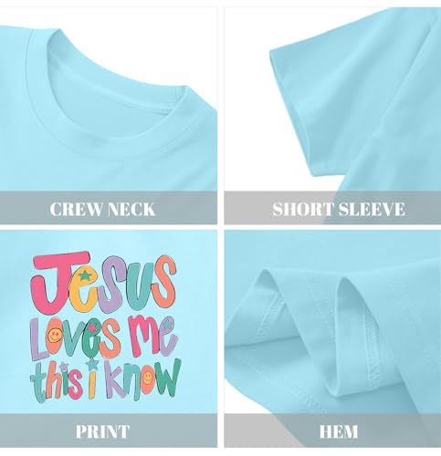 Image of BINTEHGS Jesus Shirts for Kids Christian Graphic Tees for Girls Religious God Tshirts Inspirational Bible Verse Cute T-Shirts