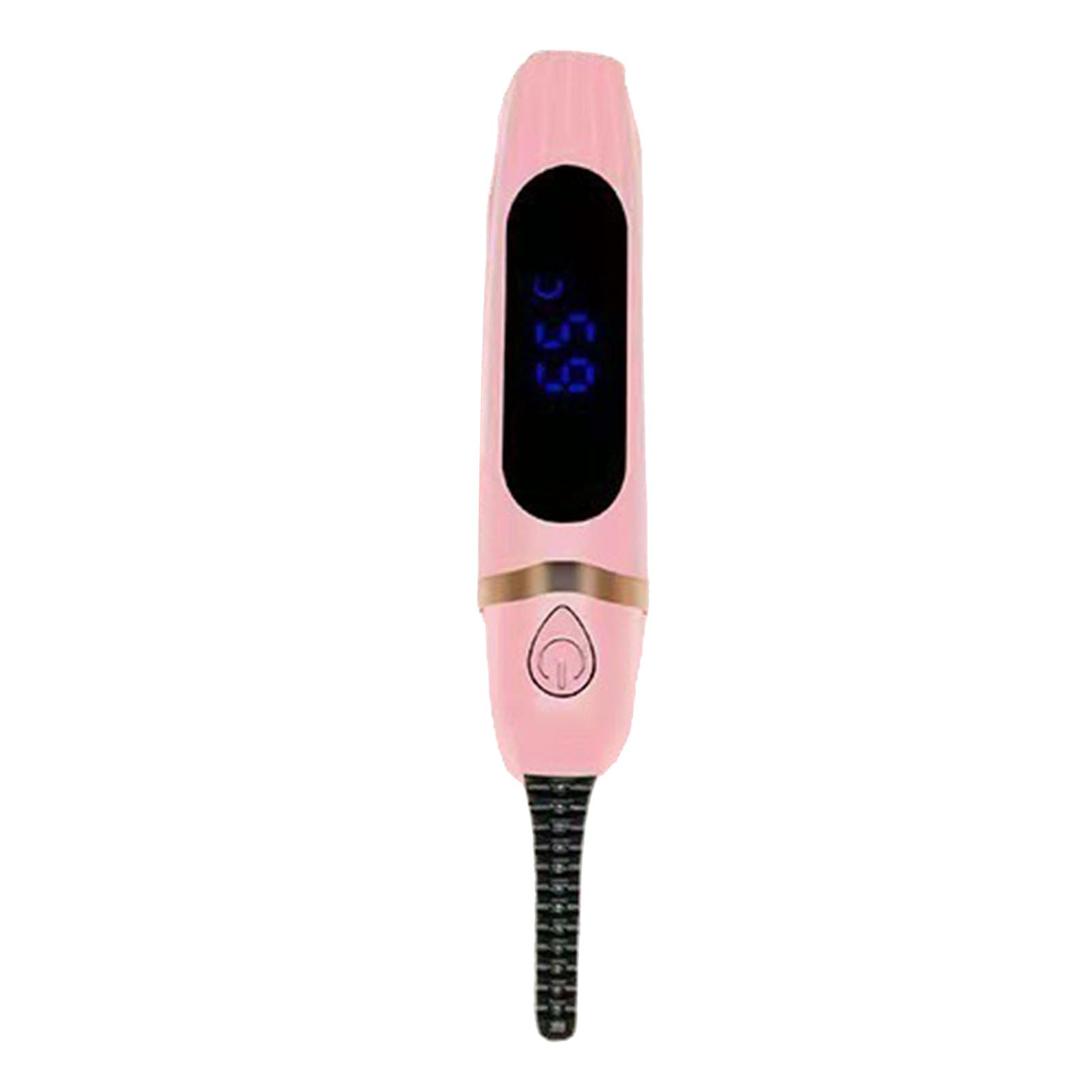 Heated Lash Curler, Long Lasting Portable Safe Digital Display Rechargeable Electric Eyelash Curler Beautiful Curves for Daily Life (Pink)