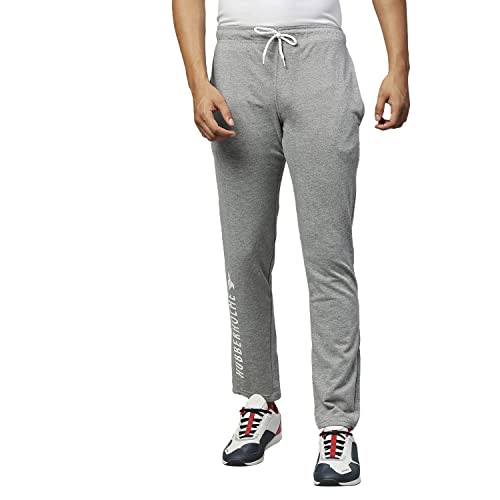 Image of Hubberholme Men's Slim Fit All Season Wear Cotton Track Pants - Trackpant with Drawstring Elastic Waistband, Lower for Jogging, Gym, Sports & Dailywear