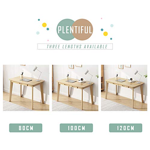 Iotxy Solid Wood Writing Desk - Home Office Workbench Desk With Drawer, Laptop Computer Work Study Table #TOP6