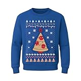 Tstars Kids Pizza Tree Ugly Christmas Sweatshirt - Funny Holiday Pullover for Youth Boys and Girls Medium Blue