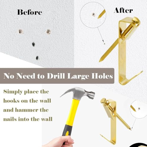 Image of Picture Hangers,50 Set Picture Hanging Hooks Picture Hanging Kit with 50Pcs Hooks and 50Pcs Nails