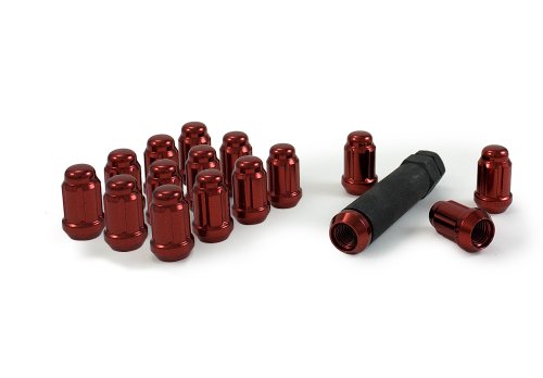 Black Friday Clearance Gorilla Automotive 21132RD Small Diameter Acorn Red 4 Lug Kit (12mm x 1.50 Thread Size) - Pack of 16