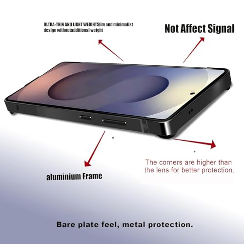 KUGEW for Galaxy S26 Ultra Bumper Case Metal, No Back Design Compatible with MagSafe, Aluminum Alloy + TPU Bumper Frame Slim Fit Excellent Heat Dissipation 4 Corner Raised Shockproof (Purple) by KUGEW - Image 5