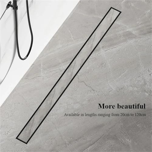 Siphon de sol rectangulaire noir pour une salle de bain épurée et douche à l'italienne. - 7