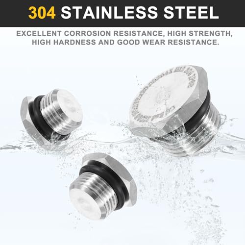 Tapones M16x1 con cabeza hexagonal exterior y junta hermética para bloquear tuberías 6