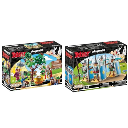 PLAYMOBIL Asterix 70933 Panorámix con el caldero de la Poción Mágica, Juguetes para niños a Partir de 5 años & Asterix 70934 Tropa Romana, Juguetes para niños a Partir de 5 años