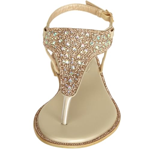 SheSole Women's Silver Thong Sandals Dressy Summer Bling Rhinestone Flat Wedding Shoes4