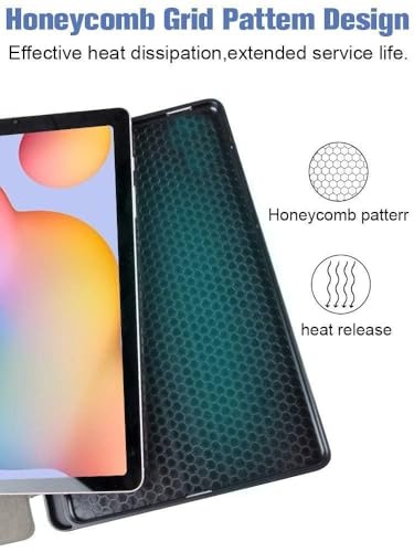 Image of ProElite Book Cover Case for Samsung Galaxy Tab S10 Lite 10.9 inch / Tab S9 FE 10.9 inch /Tab S10 FE /Tab S9 11 inch Cover, Smart flip case Book Cover with Pen Holder, Marble Purple