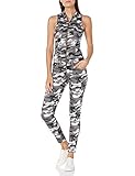 Verpackungslänge: 25,4 cm V.I.P. JEANS Damen Skinny Jeans for Women Sleeveless Slim Fit Stretch Romper Junior Sizes Jumpsuit, Arctic Camo, 35