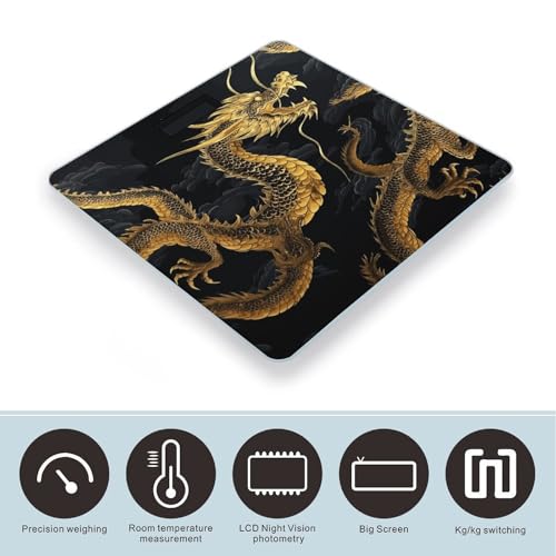 Báscula digital para baño con pantalla LCD y cinta métrica miniatura 3