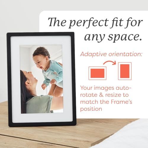Image of Skylight Digital Picture Frame: 15 Inch WiFi Enabled with Load from Phone Capability, Touch Screen Digital Photo Frame Display - Customizable Gift for Friends and Family - Black