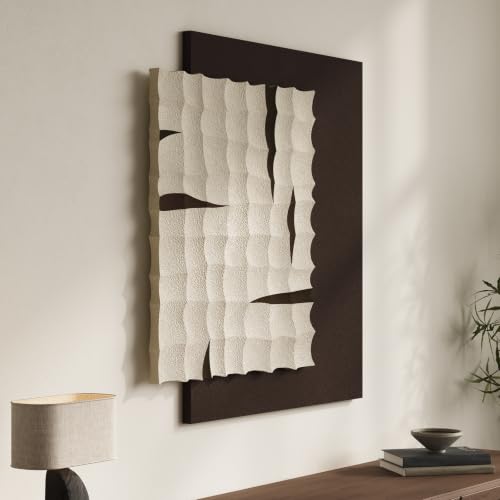 Large 3D Textured Wall Art for Living Room, Vertical Abstract Wall Decor