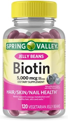 Crem Spring Valley Biotin, 5,000 mcg Vegetarian Jelly Beans, 120 Count