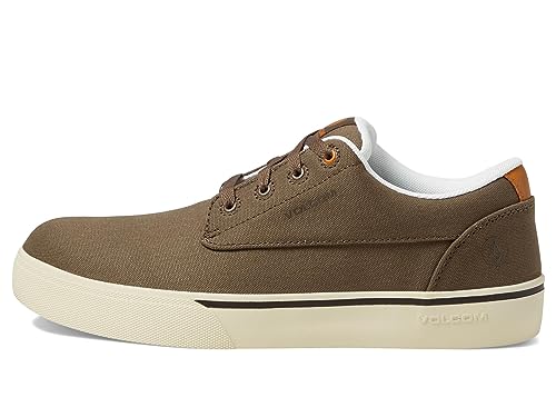 Volcom® True EH Comp Toe Shoes for Men – Leather Upper – Soft Insole – Mesh Lining – Round Toe Design Brown 12 W4