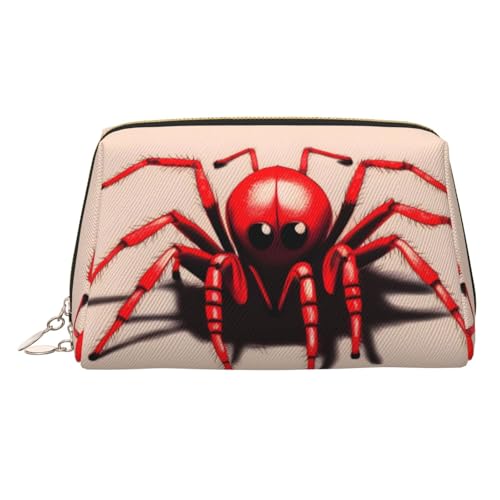 BLWSLC Bonita bolsa de cosméticos portátil con estampado de arañas rojas, bolsa de aseo de viaje, adecuada para viajes y uso diario