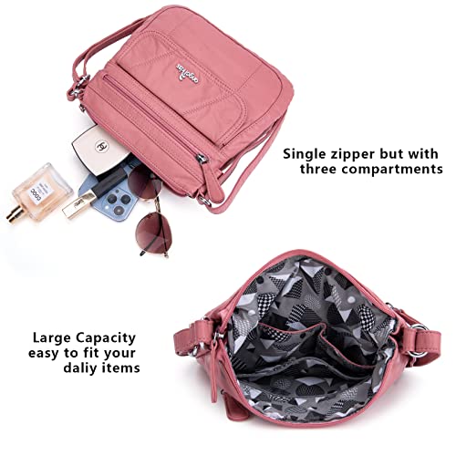 Image of Angelkiss Small Womens Crossbody Bag Leather Shoulder Purse for Women Hobo Bag with Adjustable Shoulder Strap