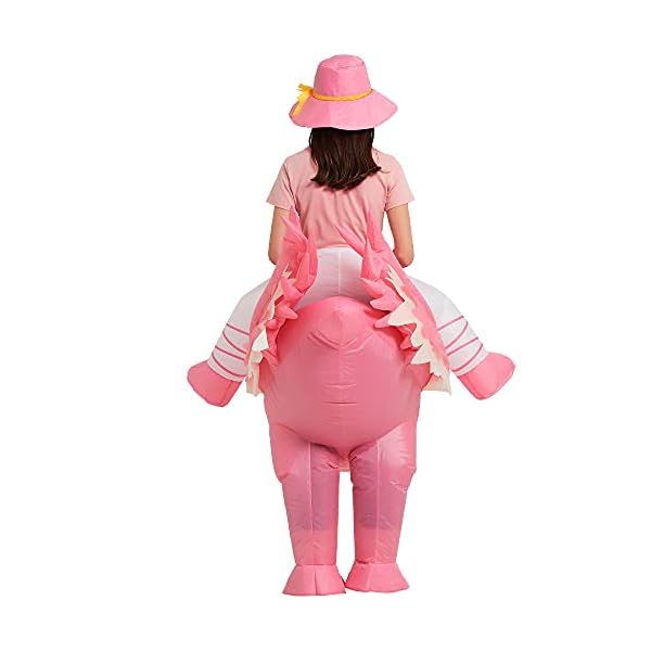 One casa inflatable flamingo costume riding on flamingo air blow up funny fancy dress party halloween costume for adult - image 7
