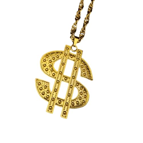 [Tizuqe] Retro Hip Hop Sign Necklace in Alloy with Rhinestones Rhinestones for Costume Parties and Music Festivals Costume Acces