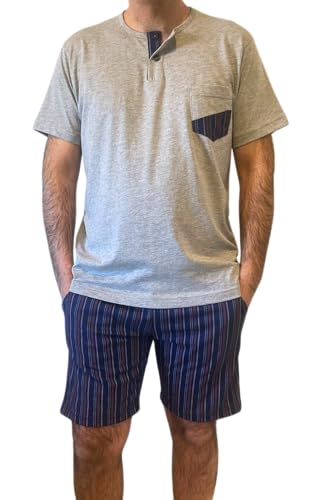 Pyjama court homme coton seraphin pantalon poches fait Italie