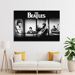DATOZA Poster décoratif sur toile Greatest Band The Beatles – Impression d’art moderne pour chambre à coucher – 60 x 90 cm - Les Beatles, Paul McCartney, John Lennon, RIngo Starr, George Harrison DATOZA Poster décoratif sur toile Greatest Band The Beatles - Impression d'art moderne pour chambre à coucher - 60 x 90 cm – Image 3