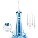 Produktbild Elektrische Munddusche, Kealive Zahnreiniger Wasser Flosser IPX7 Wasserdicht Dentale Oral Irrigator, 3 Modi und 4 Düsen, Kabellos Tragbares Wiederaufladbares Gerät für Zuhause, Reisen und Büro