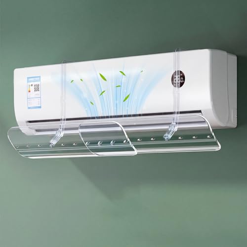 Split Air Conditioner Deflector Necomi AC air Deflector Retractable Flow Deflector Adjustable Punch-free Anti Direct Blowing Windshield for Home Office (Transparent)