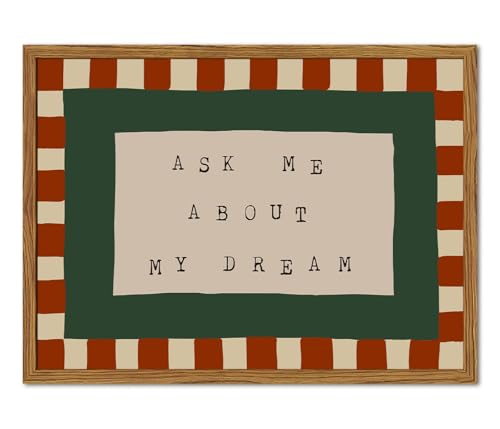 Framed Ask Me About My Dream Wall Art, Retro Red