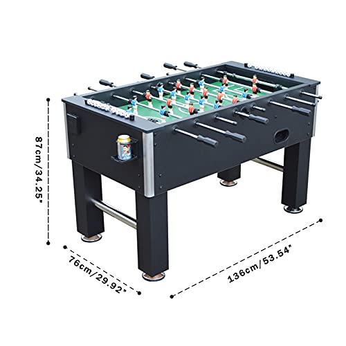 NOALED Fußballtisch aus Holz, 54-Zoll-Kickertisch, klassischer Sport-Kickertisch, lustiges Fußballspiel für Kinder und Erwachsene, langlebiger Tischkicker – Bild 3