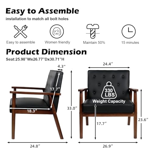 STHOUYN PU Leather Accent Chair - Image 2