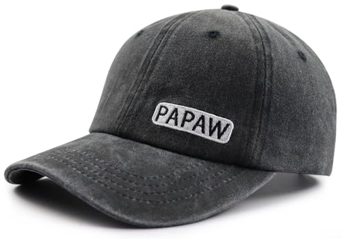 Papaw Gifts from Grandkids Son Daughter, Worlds Best Grandpa Hat, Pawpaw Baseball Cap, Fathers Day Retirement Birthday Gifts for Grandfather Dad Men Black