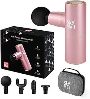 Mini Personal Massager for Women |Body Massager for Neck & back Muscle Relaxer | Metallic Pink Percussion Muscle Massager | Small Quiet & Lightweight Muscle Gun | 4 Head Attachments, Adjustable Speed.