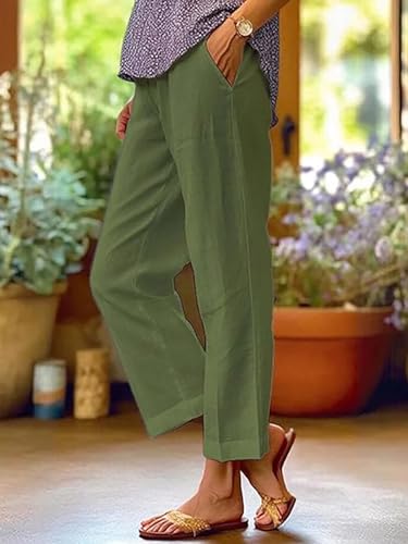 Women's Linen Pants for Women Trendy Loose Linen Pants Cotton Loose Fit Pants2