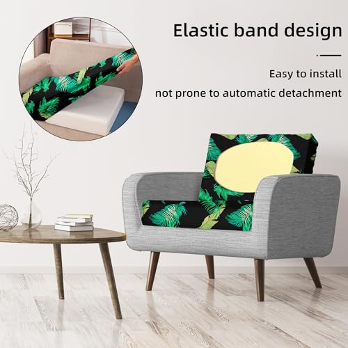 Image of BIETYONE 8Pcs Stretch Patio Cushion Covers,Outdoor Couch Covers Replacement,Outdoor Couch & Sofa Slipcovers,for Patio Furniture Cushion Covers,Washable Reusable urniture Protector(Green Leaf,8PCS)