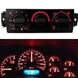 WLJH Red Dash Gauge AC Climate Control Light LED Lights Kit with Sockets – 300lm Non-Polarity Dimmable, Fits 1999-2002 Chevy Silverado 1500 2500, 21-Pack