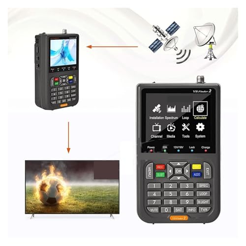 Mètre pointeur de satellite DVB-S2 V8 Finder2 pour réglage parabole