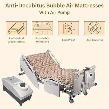 Image of TenTabs Anti Bedsore Air Mattress with Pump for Bedridden Patients | Alternating Pressure Air Mattress | Medical Air Bed for Patients, Elderly & Home Care | Hospital Bed Mattress