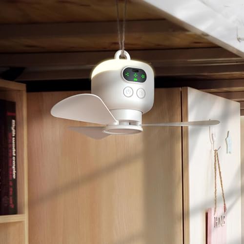 Dpofirs Campingventilator, Tragbarer Zeltventilator, 8000 MAh Batteriebetrieben, Wiederaufladbarer Ventilator mit Fernbedienung, Abnehmbare Ventilatorflügel, Aufhängehaken, Timer,
